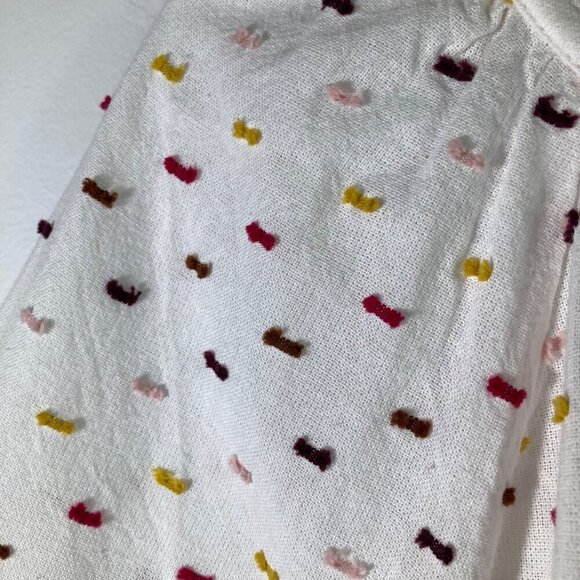 Womens St John's Bay White Sprinkles Cotton Long Sleeve Peasant Top 2xL - Picture 4 of 7